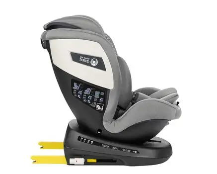 KikkaBoo i-Cruise i-Size Light Grey  - მანქანის სავარძელი (ქარსითი), 8 image