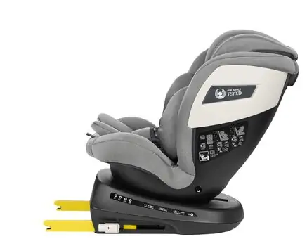 KikkaBoo i-Cruise i-Size Light Grey  - მანქანის სავარძელი (ქარსითი), 12 image