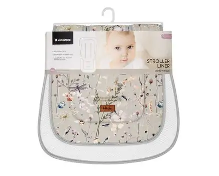 KikkaBoo Anti-sweat Stroller Liner Dreamy Fields Grey ეტლში ჩასაფენი მატრასი, 3 image