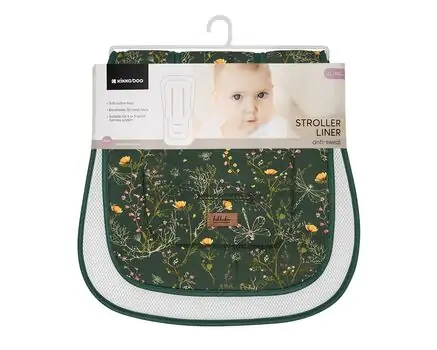 KikkaBoo Anti-sweat Stroller Liner Secret Garden Green ეტლში ჩასაფენი მატრასი, 3 image