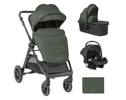 KikkaBoo Ava 3in1 Army Green - საბავშვო ეტლის კომპლექტი