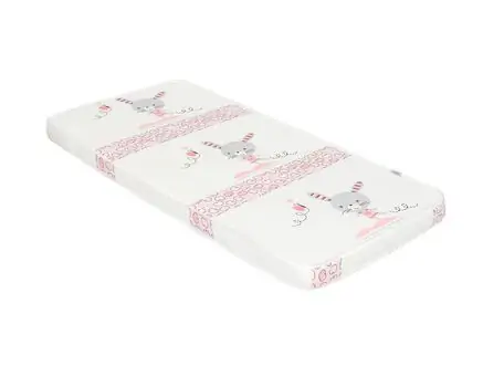 KikkaBoo Mattress Fantasia 60x120x9cm Pink Bunny ბამბის მატრასი