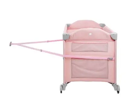 KikkaBoo Milky Way Pink 2 levels საწოლ მანეჟი, 11 image
