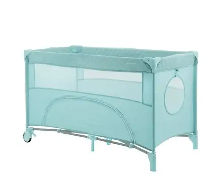 Kikkaboo Baby Cot 2 levels Nighty Night Mint - საბავშვო ორ დონიანი საწოლ-მანეჟი, 4 image
