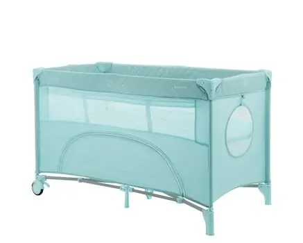 Kikkaboo Baby Cot 2 levels Nighty Night Mint - საბავშვო ორ დონიანი საწოლ-მანეჟი, 3 image