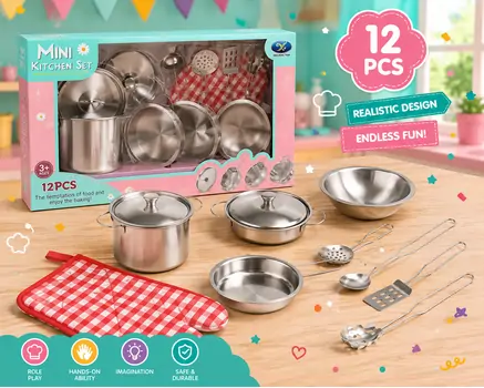 Metal Kitchen Accessories Set - სათამაშო სამზარეულოს აქსესუარები