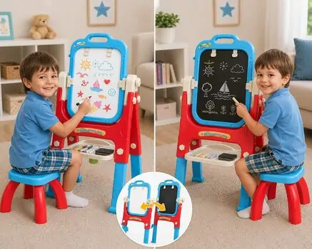 Double Sided Drawing And Learning Board - საბავშვო ორმხრივი სახატავი დაფა, 2 image
