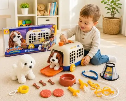 Lovely Puppy With House And Accessory - სათამაშო ლეკვი სახლით და აქსესუარებით