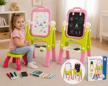 Double Sided Drawing Pink Board  - საბავშვო ორმხრივი სახატავი დაფა, 2 image