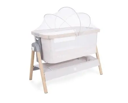 KikkaBoo Nanna Beige Melange ახალშობილის საწოლი