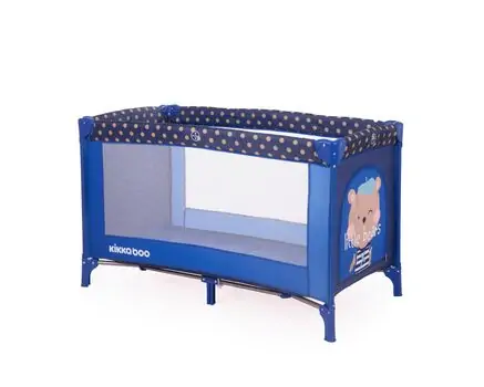 KikkaBoo Pyjama Party Dark Blue Bear 2 levels საწოლ-მანეჟი, 3 image