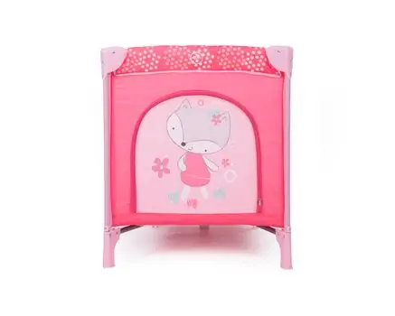 KikkaBoo Pyjama Party Pink Fox 2 levels საწოლ-მანეჟი, 6 image