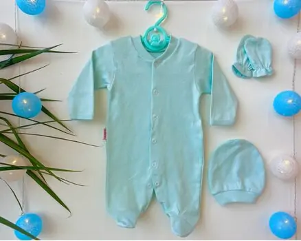 Newborn Baby 3in1 set ATES BABY ახალშობილის ტანსაცმლის კომპლექტი 3292 green