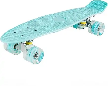 Penny Board Turquoise With LED Wheels პენიბორდი, 3 image