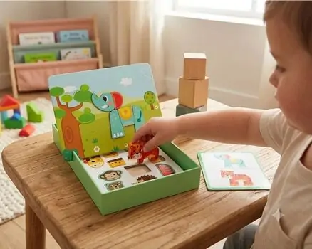 Wooden Animal Magnetic Puzzle - მაგნიტური ფაზლის ყუთი, 4 image