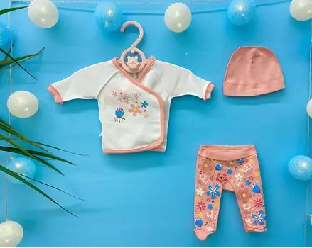 Caramell newborn baby 3in1 set ახალშობილის ტანსაცმლის კომპლექტი 8125 pink
