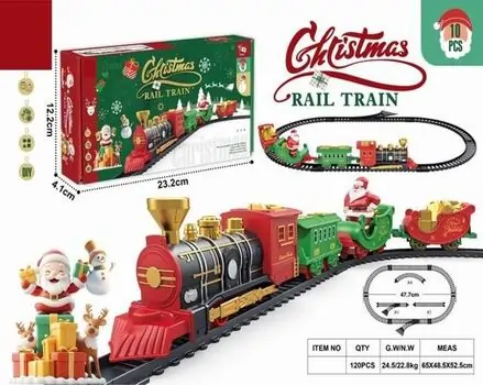 Christmas Rail Train Set - სათამაშო საახალწლო მატარებელი