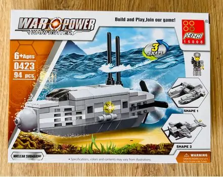 PEIZHI War Power-ის საბავშვო კონსტრუქტორი 0430  NUCLEAR SUBMARINE (0423)