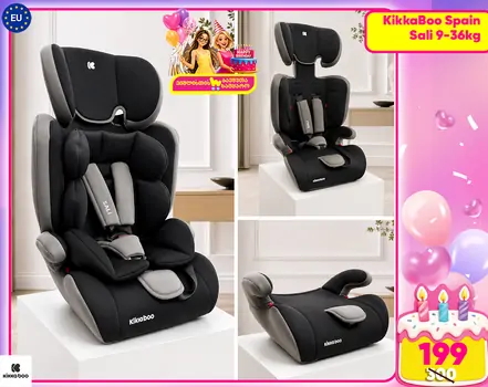 KikkaBoo Baby Car Seat Sali Black/Grey - მანქანის სავარძელი (ქარსითი)