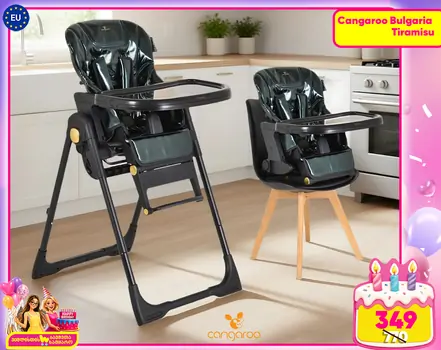 Cangaroo High Chair Tiramisu 2 In 1 Green საკვები სკამ-მაგიდა