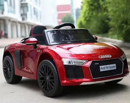 Audi R8 Spyder Red - ელექტრო მანქანა ტყავის სავარძლით