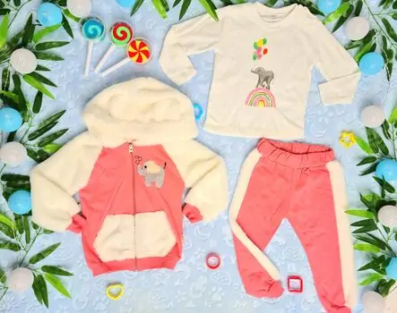 Little Elephant 3IN1 SET 40382 საბავშვო სპორტული სამეული Peach