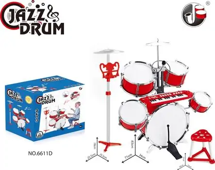 Jazz Drum Musical Dram And Piano Set სათამაშო მუსიკალური ინსტრუმენტების ნაკრები, 2 image