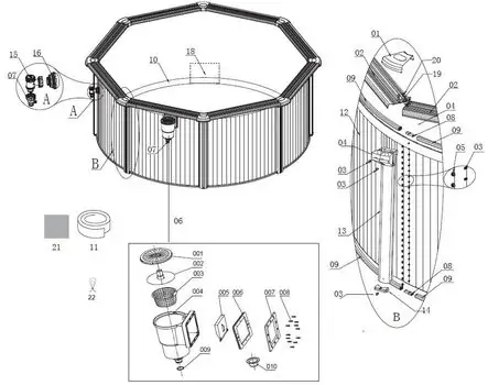 Bestway 56574 Steel Frame Pool - კარკასული აუზი ქვიშის ფილტრით და კიბით, 14 image
