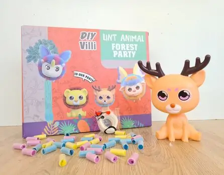 პომ პომ ცხოველები DIY LINT DEER, 3 image