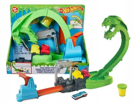 HOT WHEELS TOXIC SNAKE MTL GTT93 სათამაშო ტრასა შხამიანი გველი, 5 image