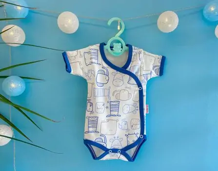 Newborn Baby Bodysuit ATES BABY ჩვილის ბოდე 3186 blue animals