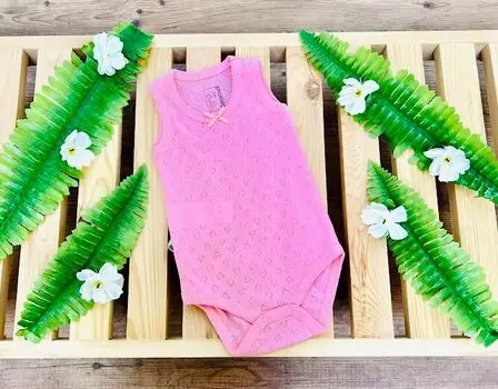 Caramell Bodysuit Basic Pink  ჩვილის ბოდე