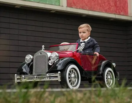 Rolls Royce Vintage Style Car Painted Red - ელექტრო მანქანა, 3 image
