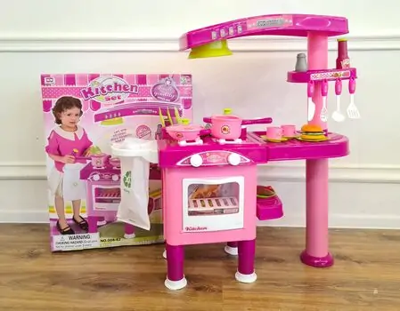 SUPER KITCHEN SET PINK ფუნქციური საბავშვო სამზარეულო