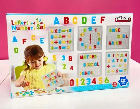 Pilsan-ის სათამაშო კონსტრუქტორი 03 297 LETTER AND NUMBER SET