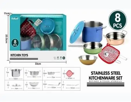 Stainless Steel Cooking Tools Toy Set -  სათამაშო სამზარეულოს აქსესუარები, 2 image