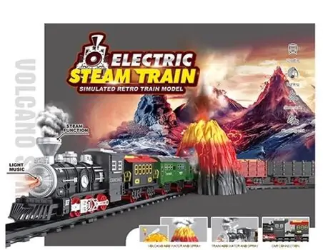 Electric Train Set With Light, Sound And Smoking - მატარებლის ნაკრები განათებით, ხმით და ორთქლით