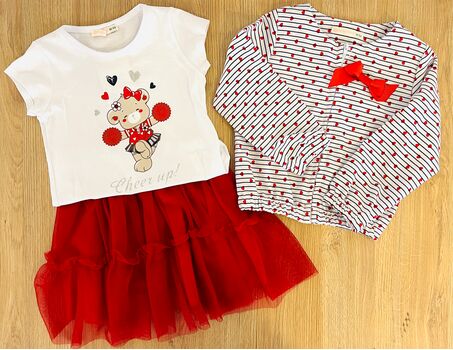 Cheer Up Bear! საბავშვო ტანსაცმლის ნაკრები BABYROSE 3793 RED