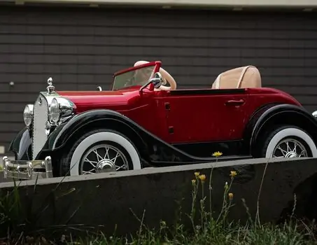 Rolls Royce Vintage Style Car Painted Red - ელექტრო მანქანა, 17 image