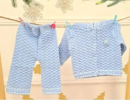 Baby Bear Knitted 2 In 1 Set Blue  - საბავშვო ტანსაცმლის ნაკრები