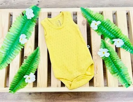 Caramell Bodysuit Basic Yellow  ჩვილის ბოდე
