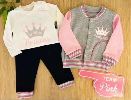 Princess 3in1 SET ჩვილის ტანსაცმლის ნაკრები BRAVA 50194 Pink