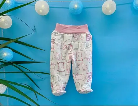Newborn Baby pants ATES BABY ჩვილის შარვალი 3216 pink animals