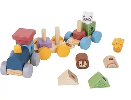 Tooky Toy My Forest Friends Stacking Animals Train - ხის განსავითარებელი სათამაშო მატარებელი, 2 image