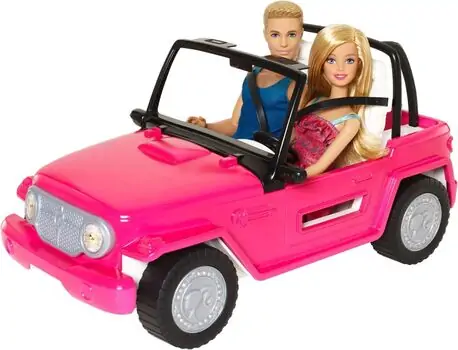 Barbie Beach  CJD12 Cruiser Car and Ken Doll - სათამაშო ბარბი მანქანით, 3 image