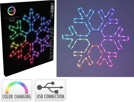 Christmas Snowflake With RGB 96 Led  საახალწლო აქსესუარები განათებით