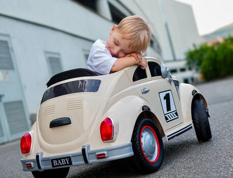 Vintage Baby Car White - ელექტრო მანქანა, 3 image