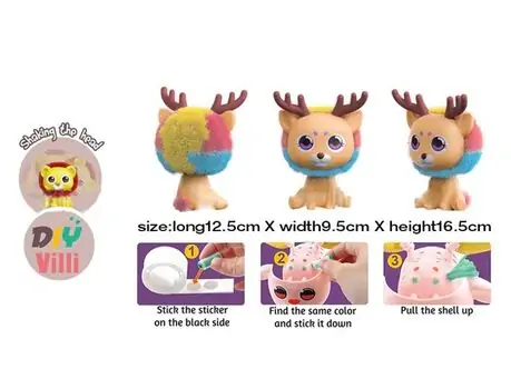პომ პომ ცხოველები DIY LINT DEER, 2 image