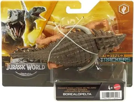 Mattel Borealopelta Danger Pack Jurassic World Dinosaur HLN58 სათამაშო დინოზავრი, 5 image