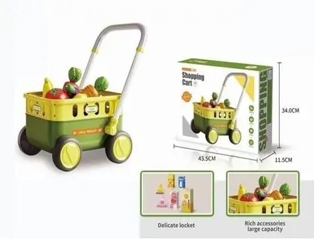 Supermarket Trolley Playset - სათამაშო მარკეტის ურიკა აქსესუარებით, 4 image